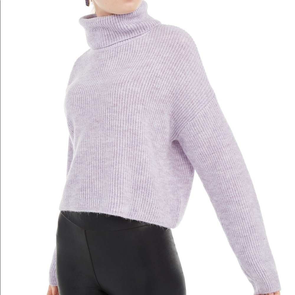 Sun + Moon Boxy Turtleneck Lilac Sweater